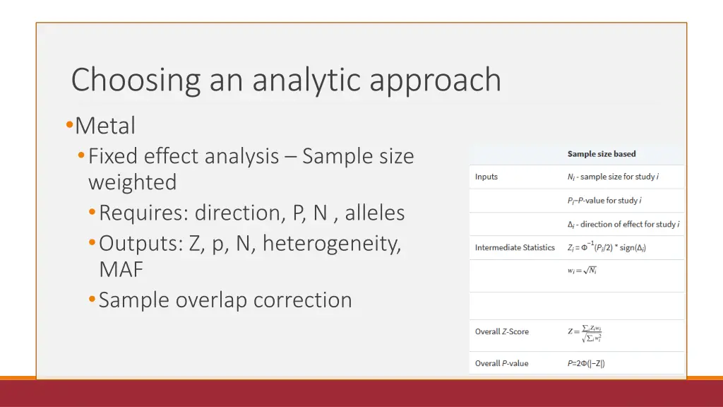 choosing an analytic approach metal fixed effect 1