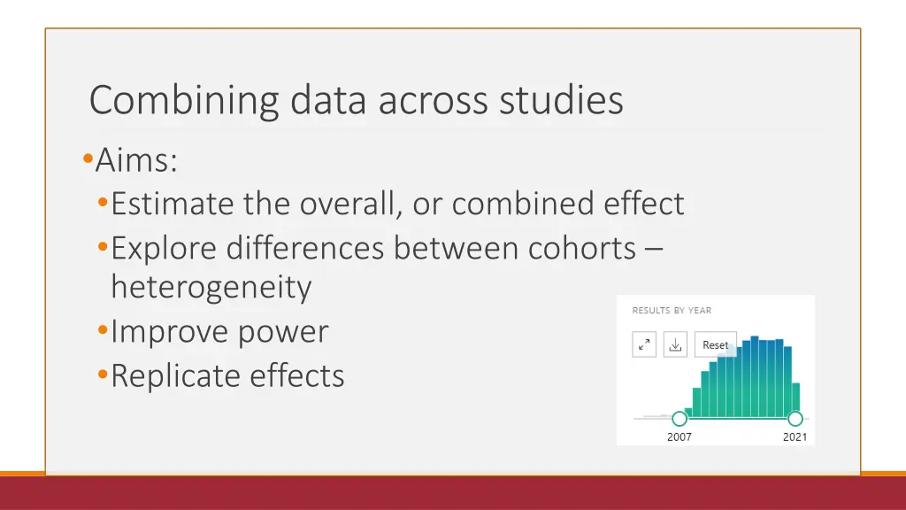 combining data across studies aims estimate