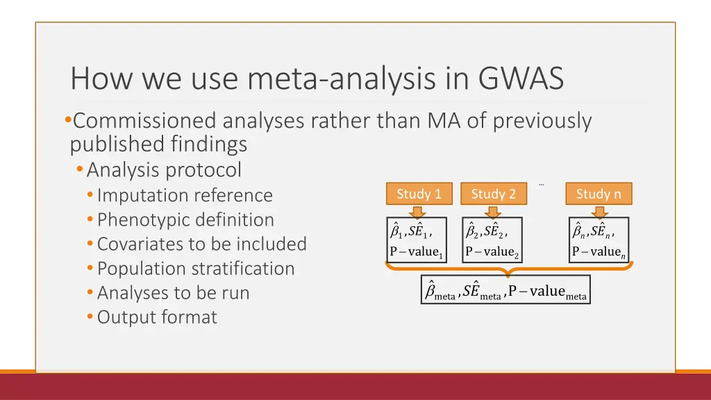 how we use meta analysis in gwas commissioned