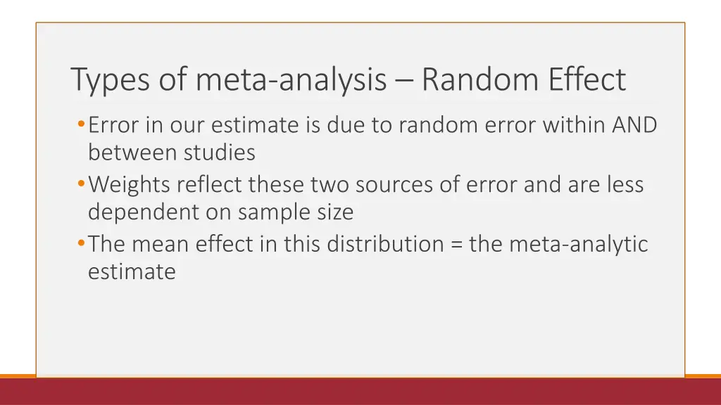 types of meta analysis random effect error