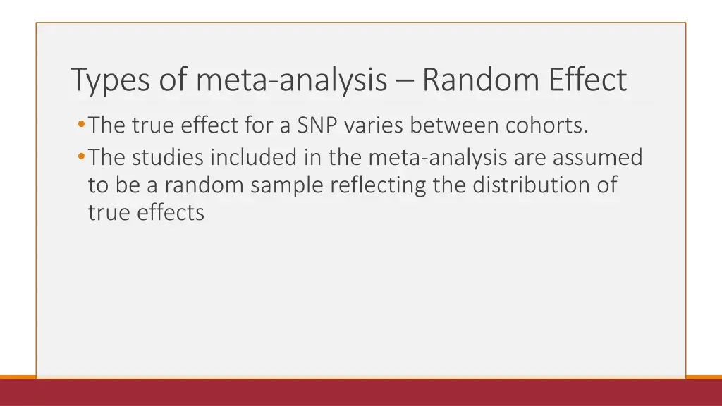 types of meta analysis random effect the true