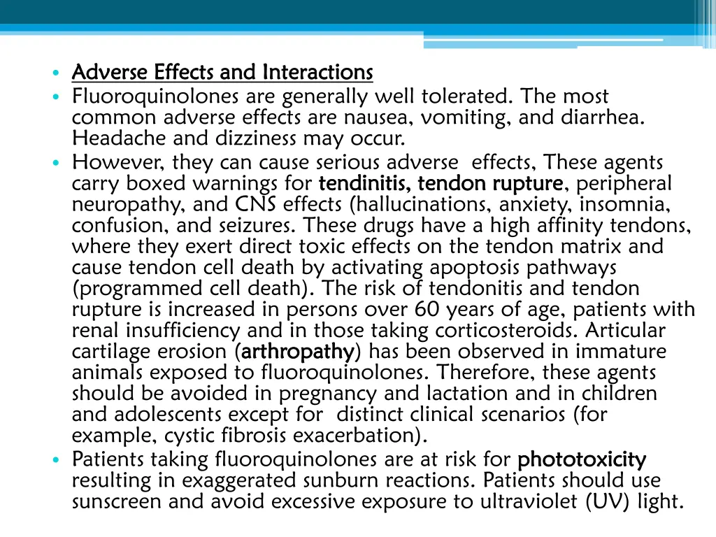 adverse effects and interactions adverse effects