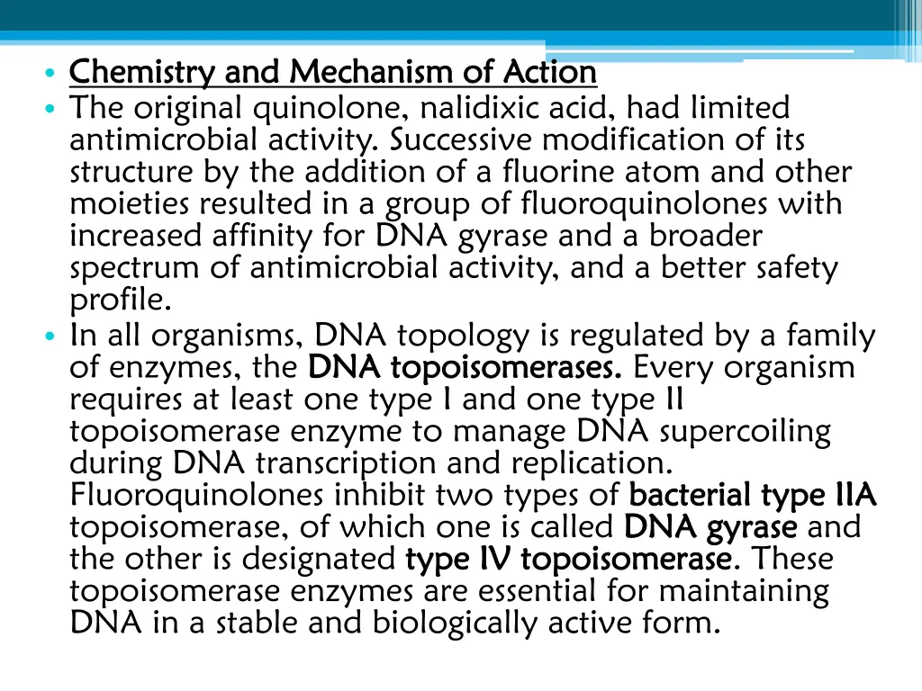 chemistry and mechanism of action chemistry