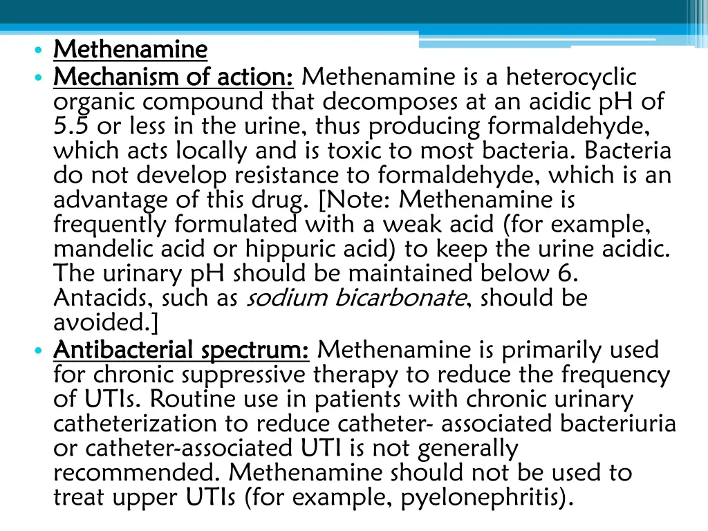 methenamine methenamine mechanism of action