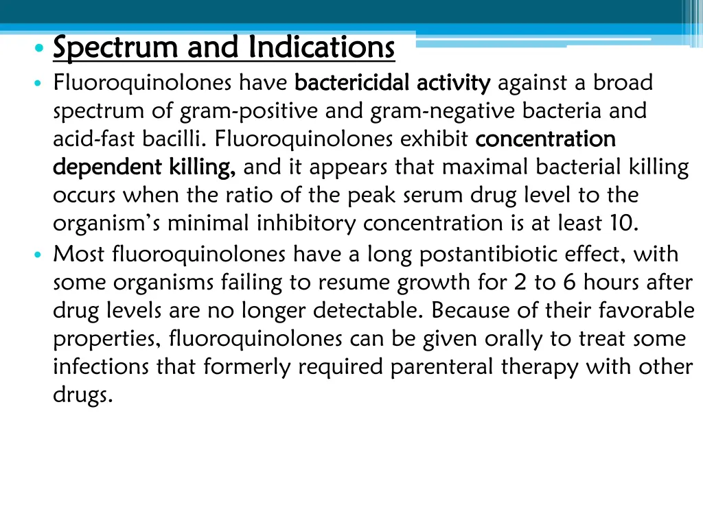 spectrum and indications spectrum and indications