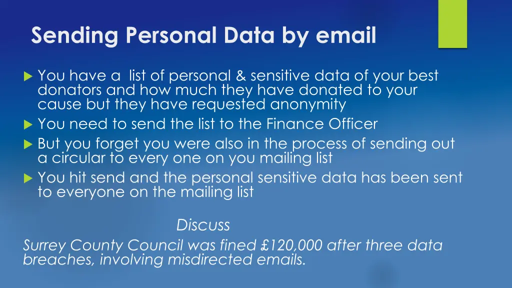 sending personal data by email