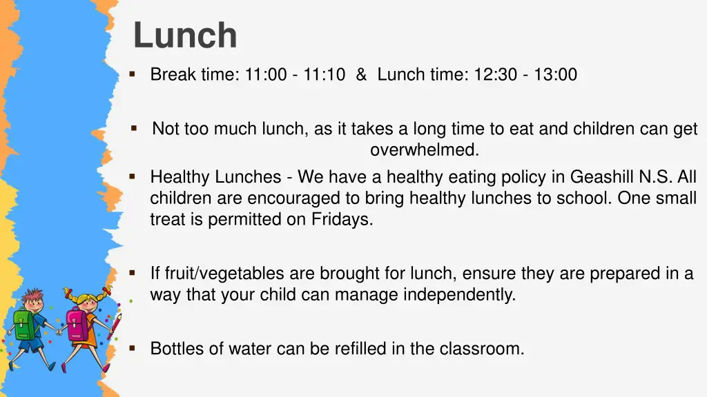 lunch break time 11 00 11 10 lunch time