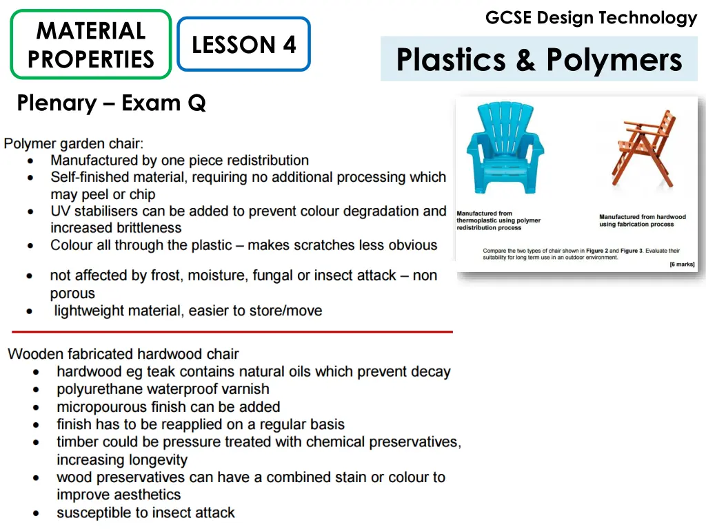 gcse design technology plastics polymers 5