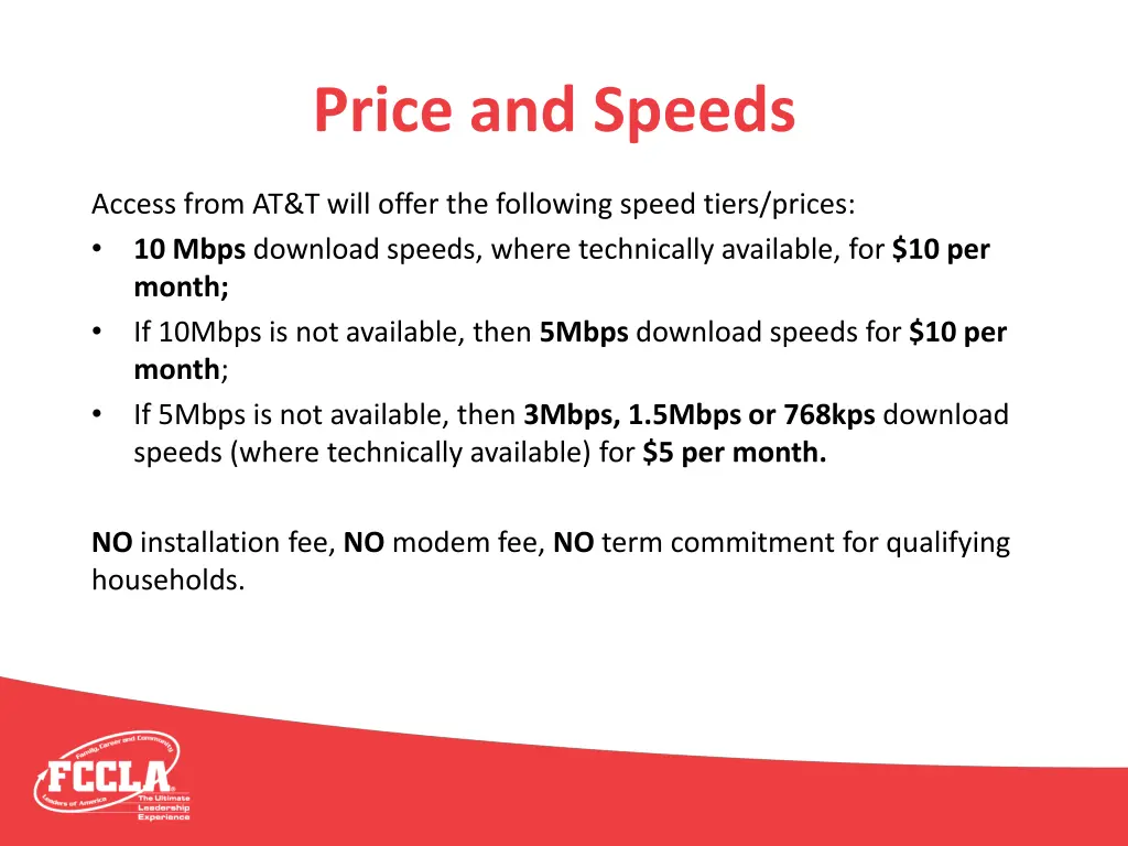 price and speeds