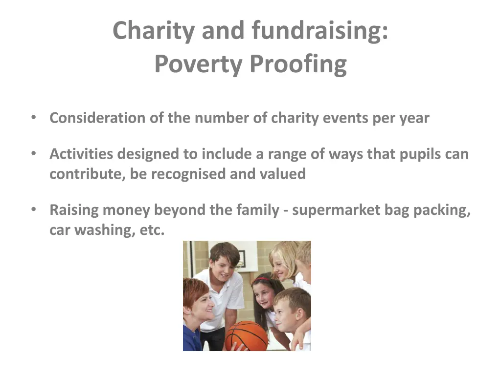 charity and fundraising poverty proofing