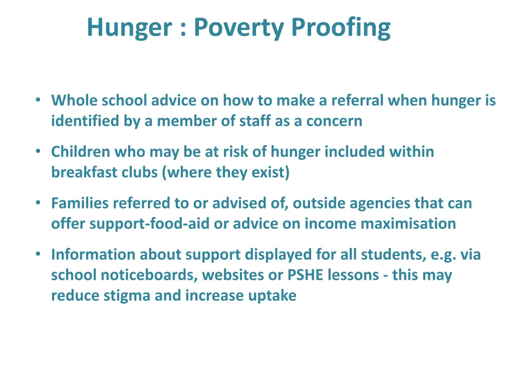 hunger poverty proofing