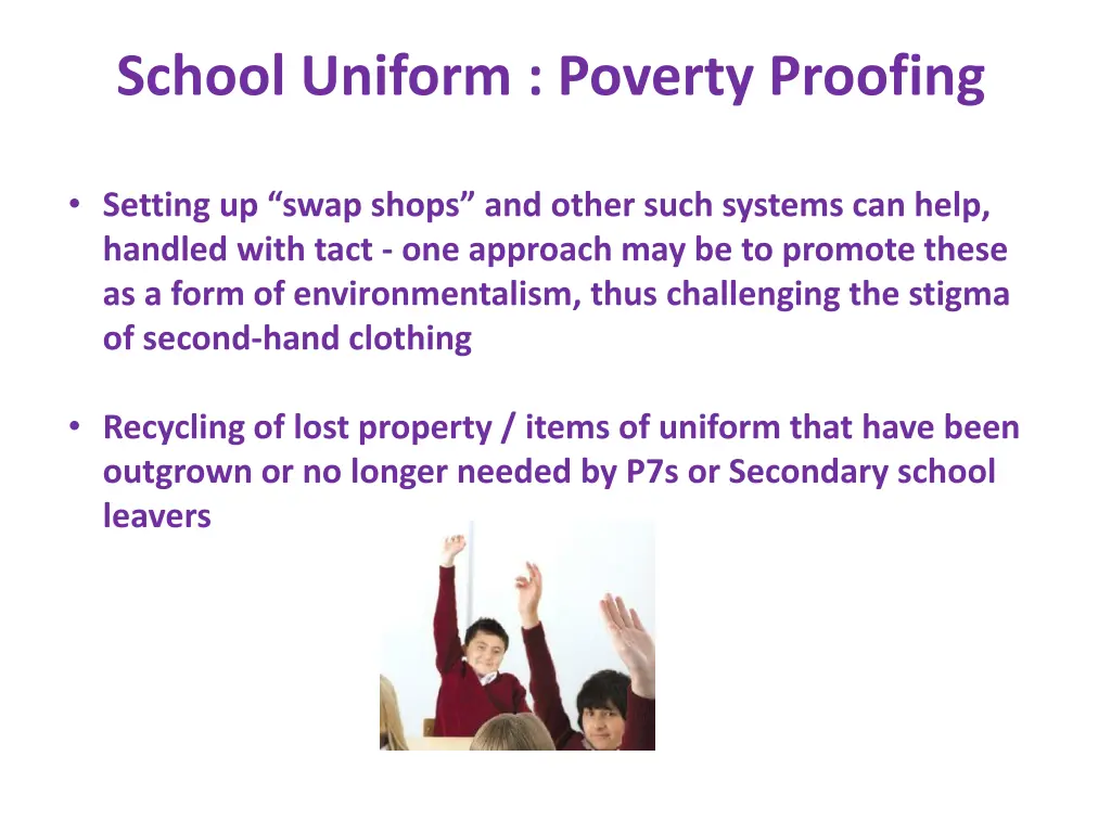 school uniform poverty proofing 1