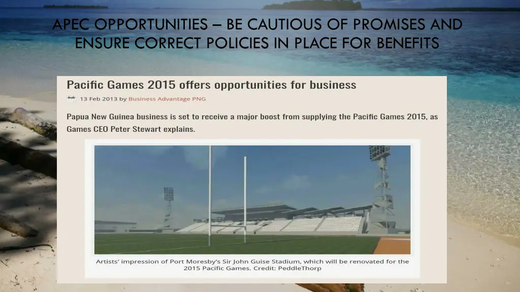 apec opportunities be cautious of promises