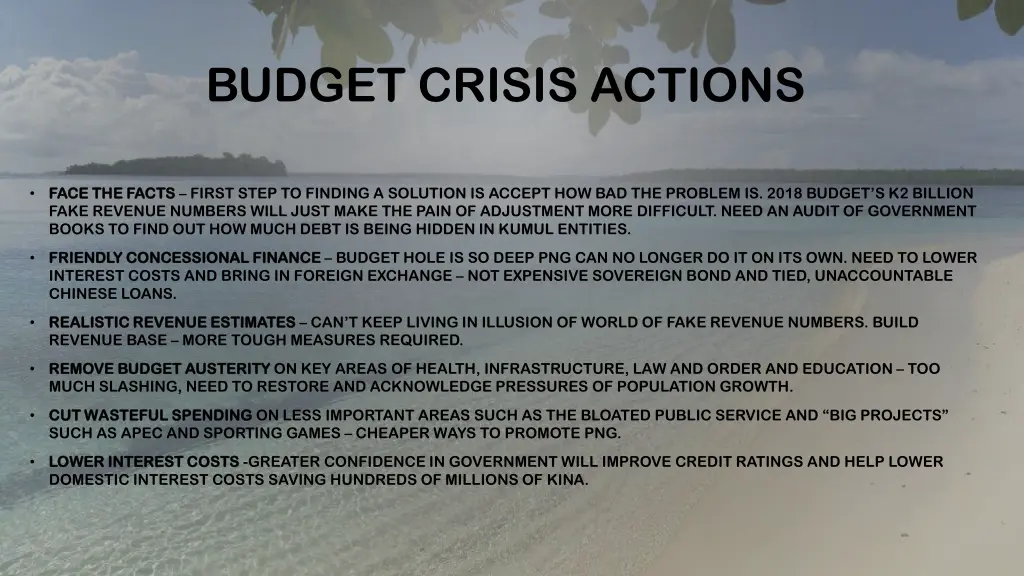 budget crisis actions