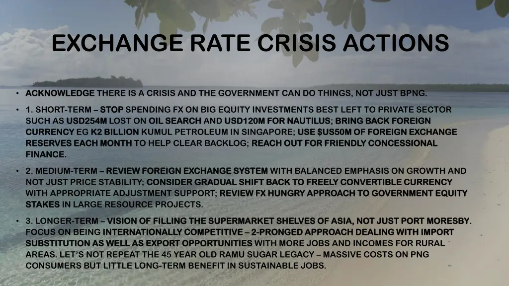 exchange rate crisis actions