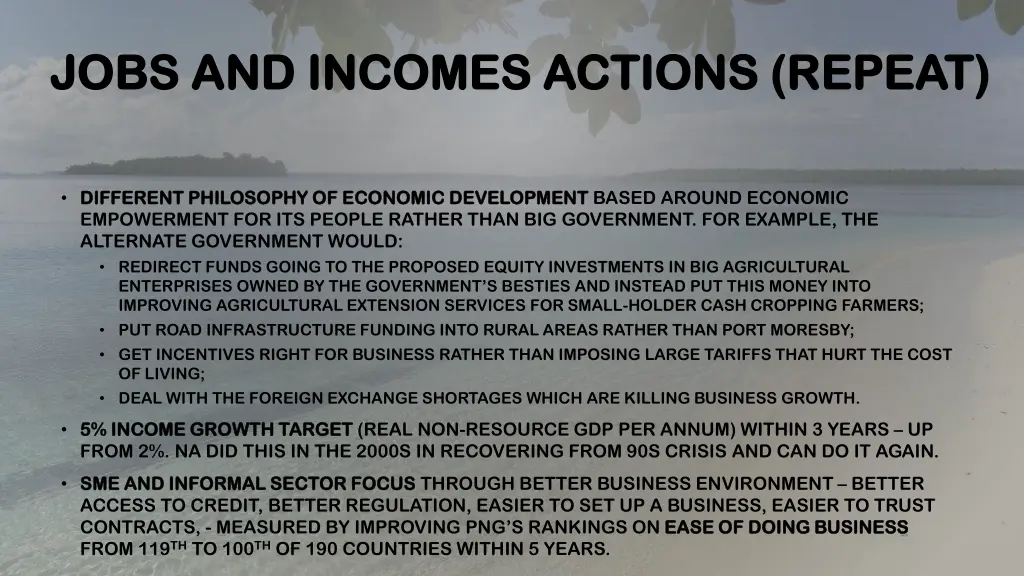 jobs and incomes actions repeat jobs and incomes