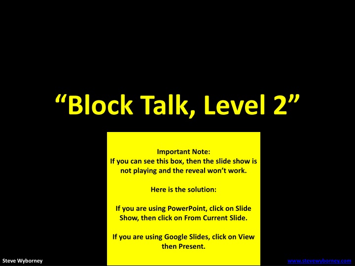 block talk level 2