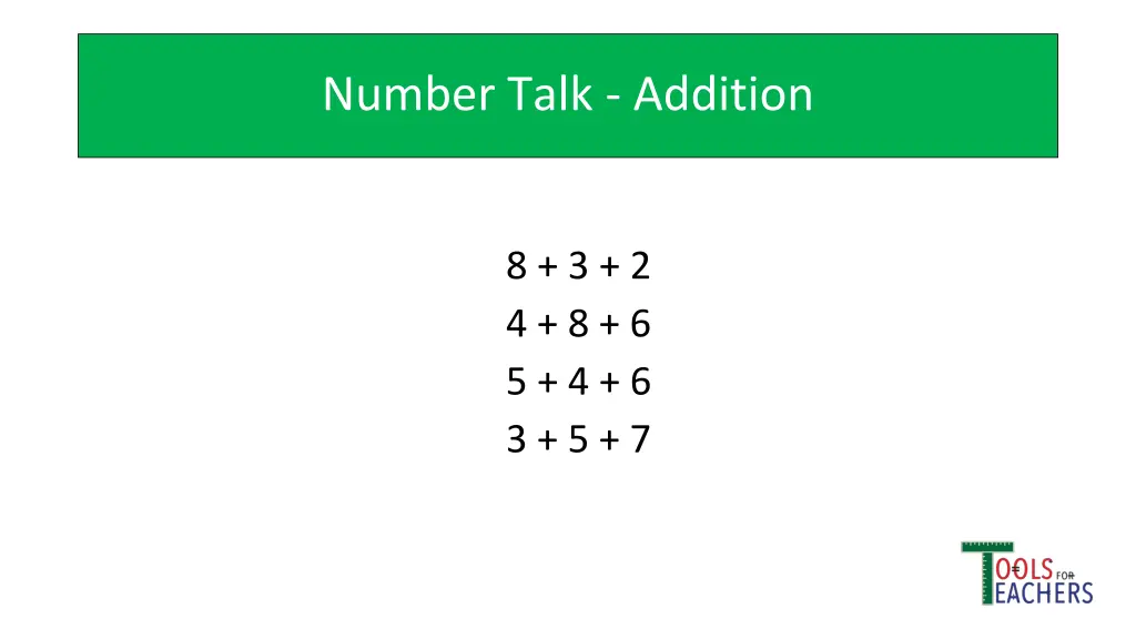 number talk addition 1