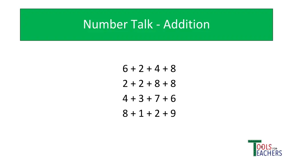 number talk addition 3