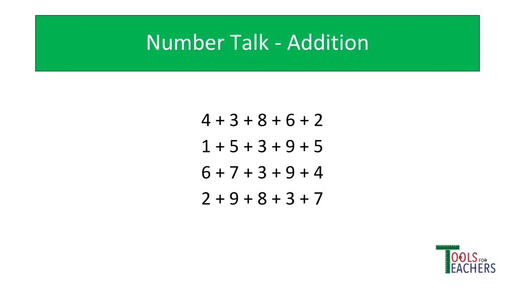 number talk addition 4