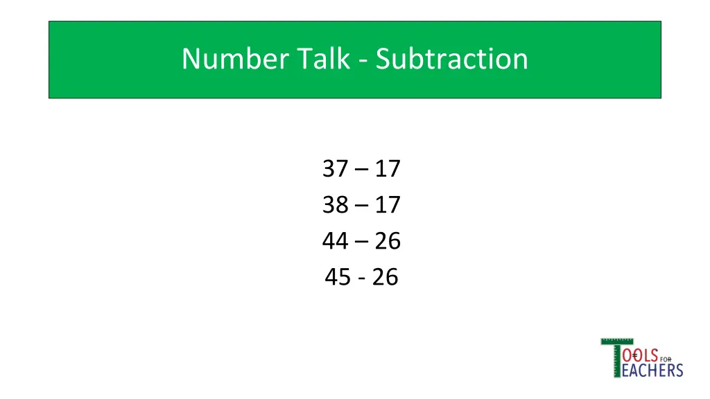 number talk subtraction 11