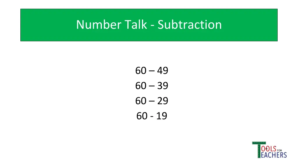 number talk subtraction