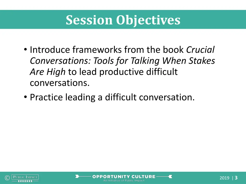 session objectives