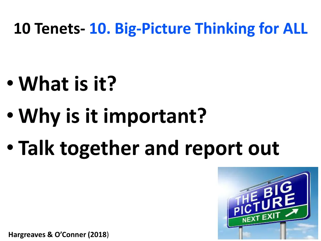 10 tenets 10 big picture thinking for all