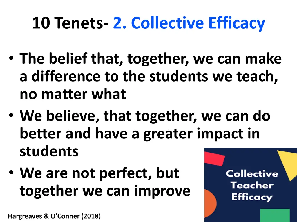 10 tenets 2 collective efficacy 1