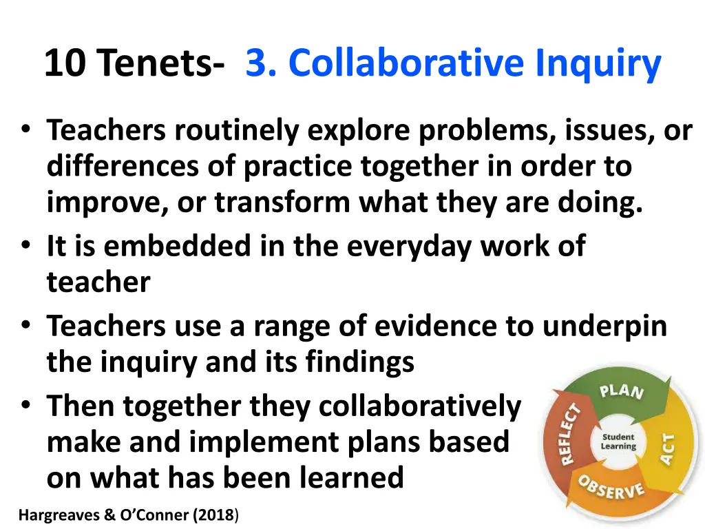 10 tenets 3 collaborative inquiry 1