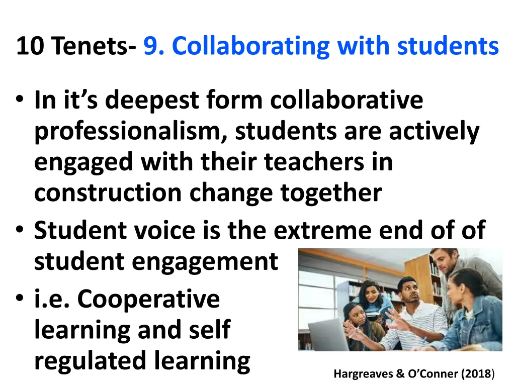 10 tenets 9 collaborating with students 1