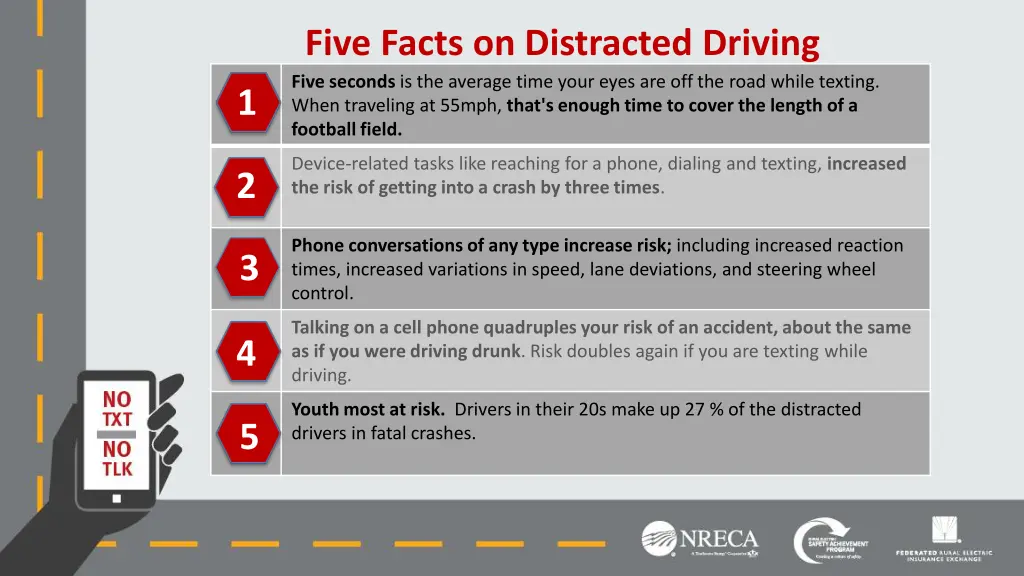 five facts on distracted driving five seconds