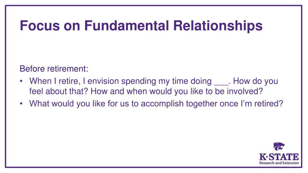 focus on fundamental relationships 1