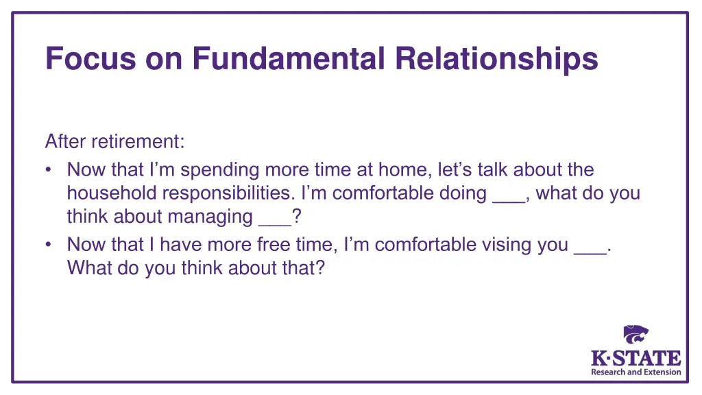 focus on fundamental relationships 2