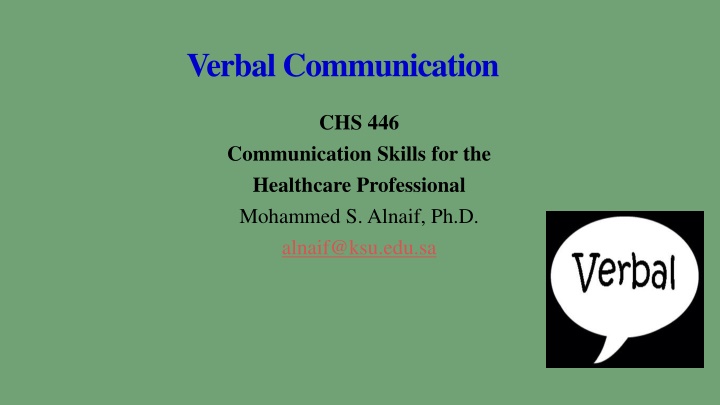 verbal communication