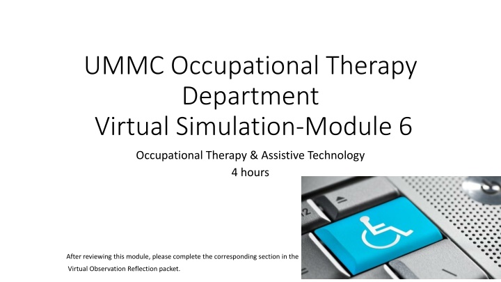 ummc occupational therapy department virtual