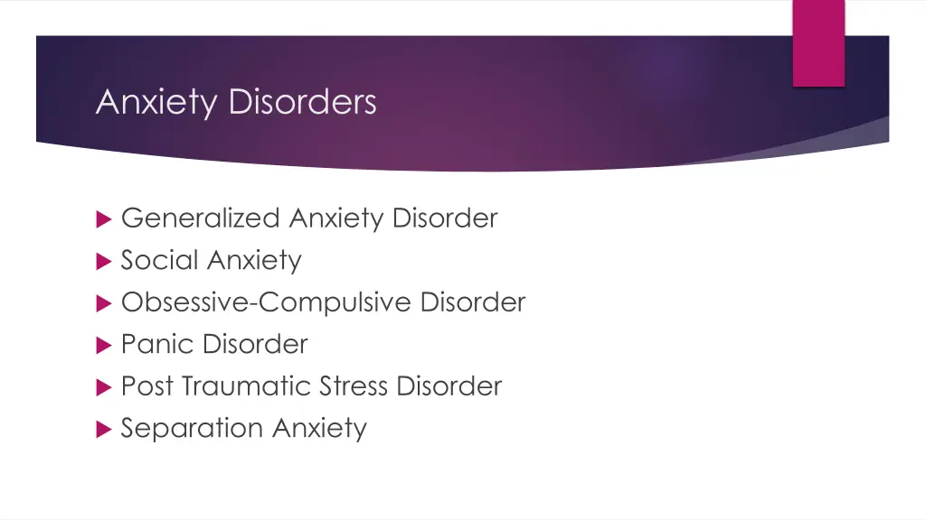 anxiety disorders 1