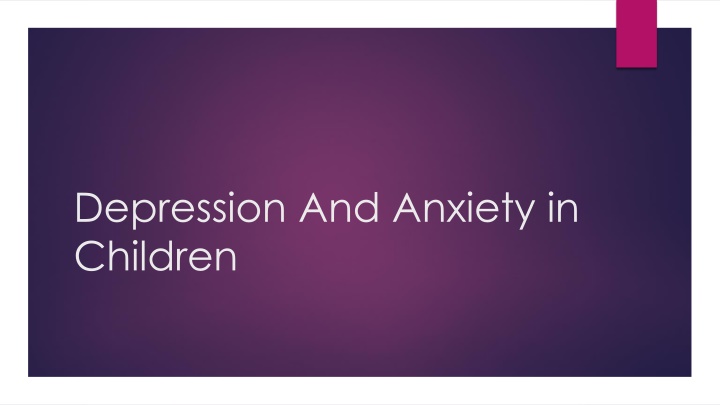 depression and anxiety in children