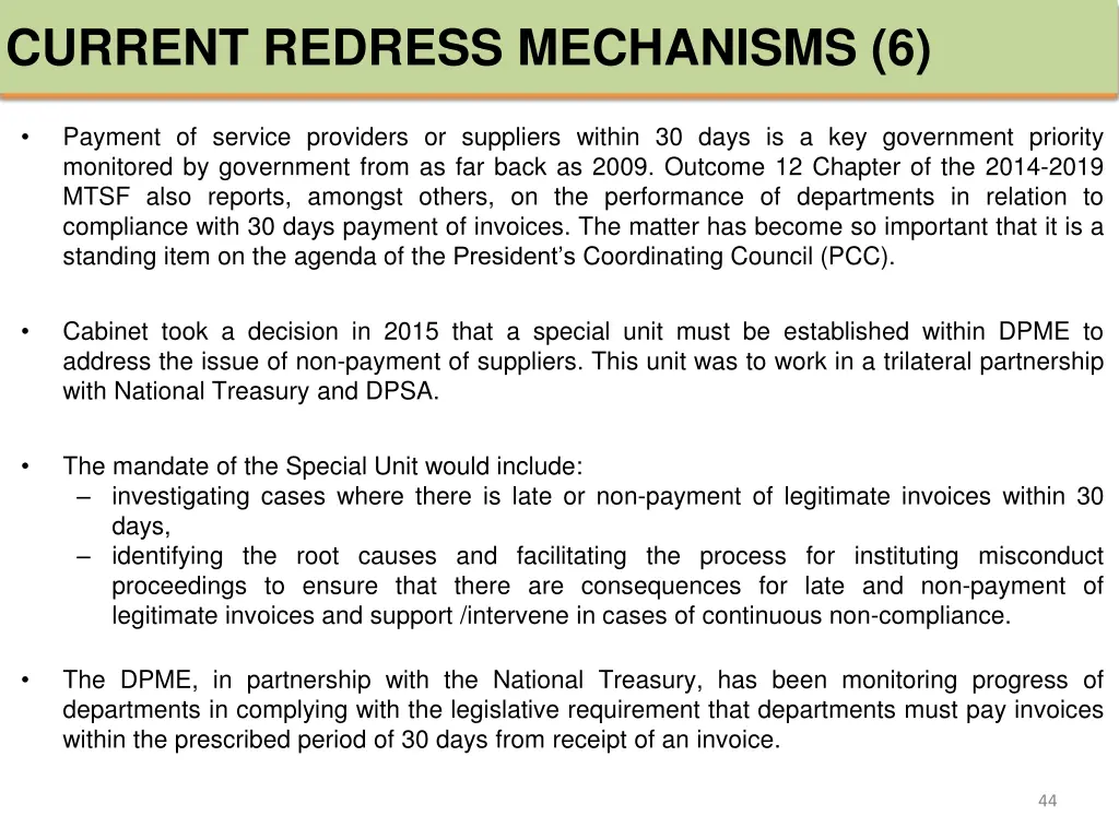 current redress mechanisms 6