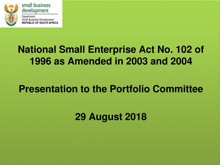 national small enterprise act no 102 of 1996