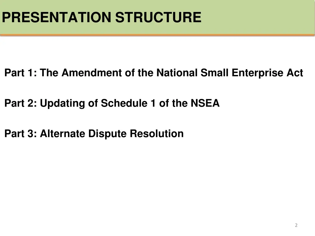 presentation structure