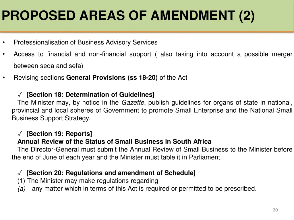 proposed areas of amendment 2