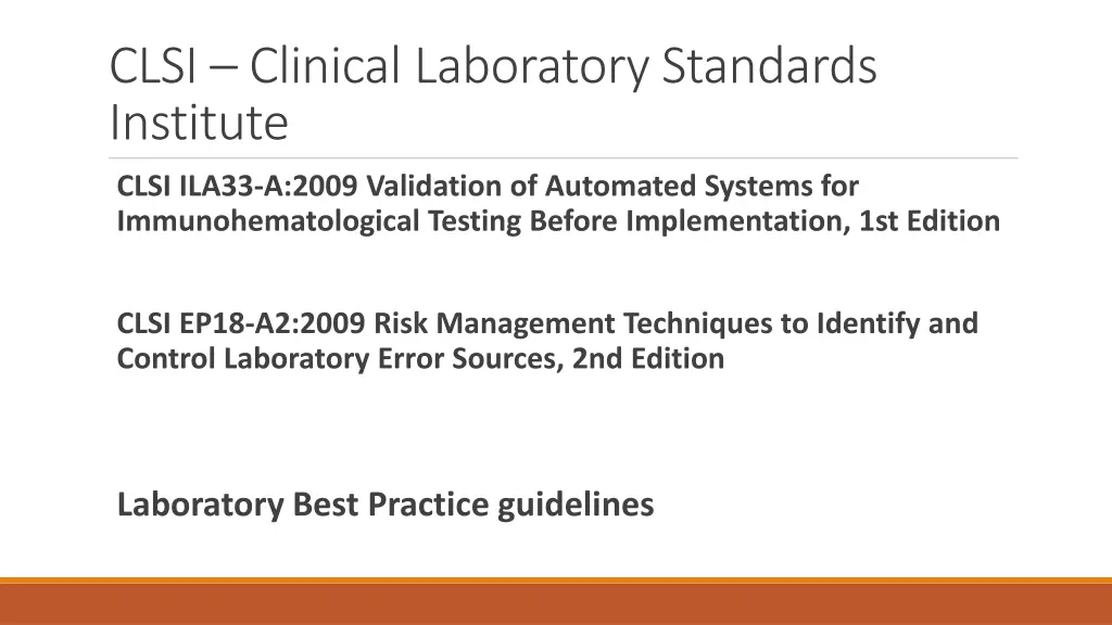 clsi clinical laboratory standards institute