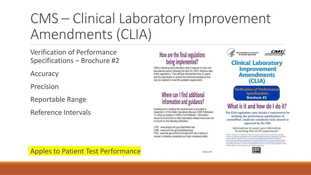 cms clinical laboratory improvement amendments