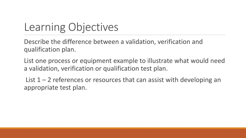 learning objectives