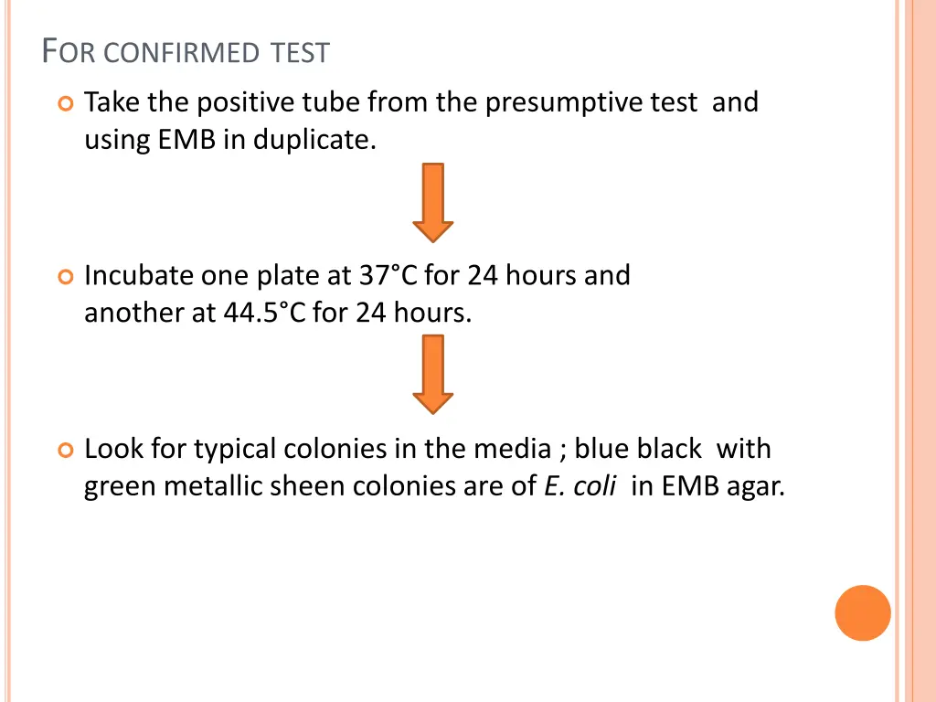 f or confirmed test