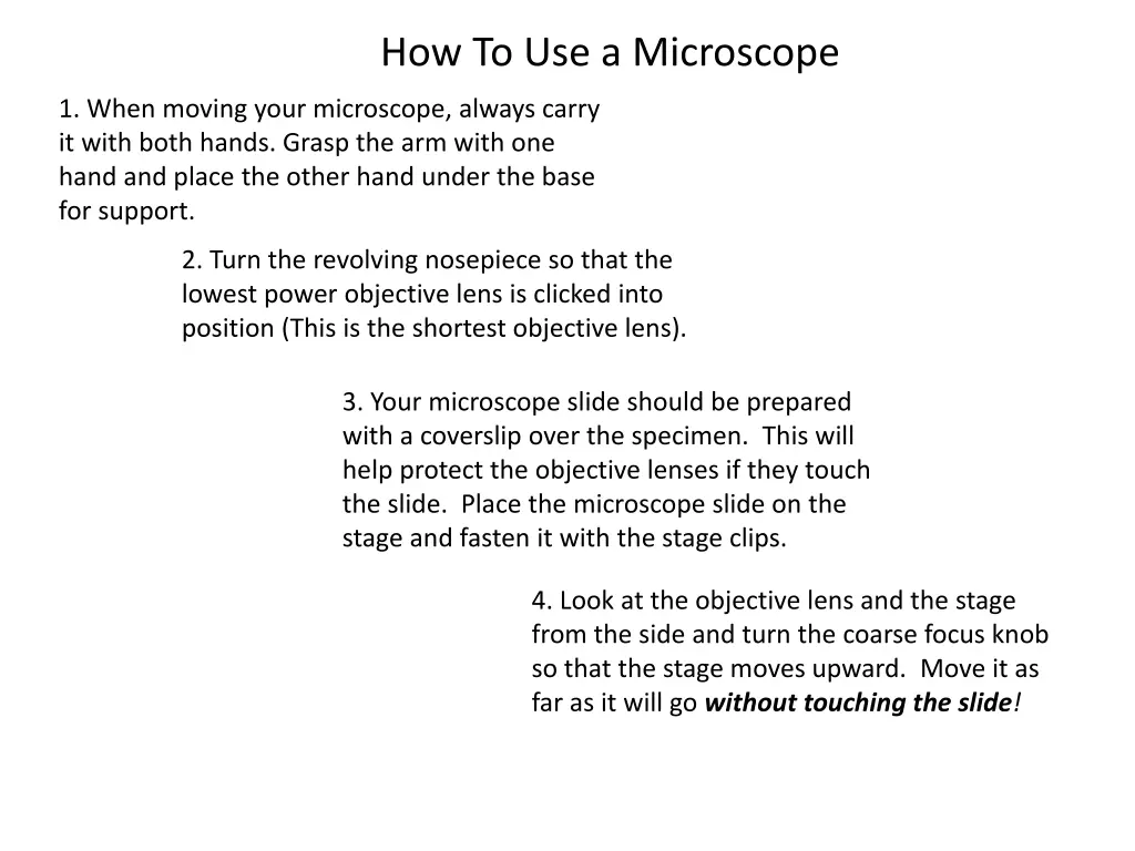 how to use a microscope