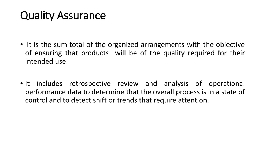 quality assurance quality assurance