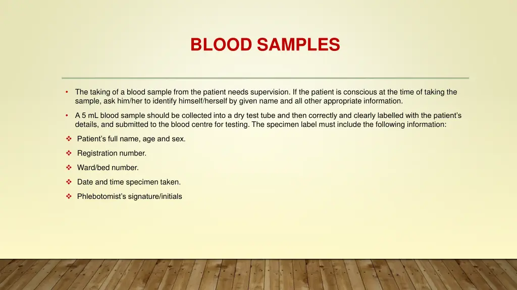 blood samples