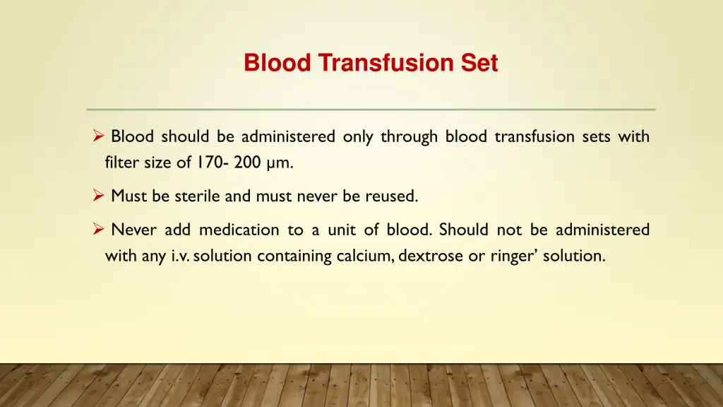 blood transfusion set